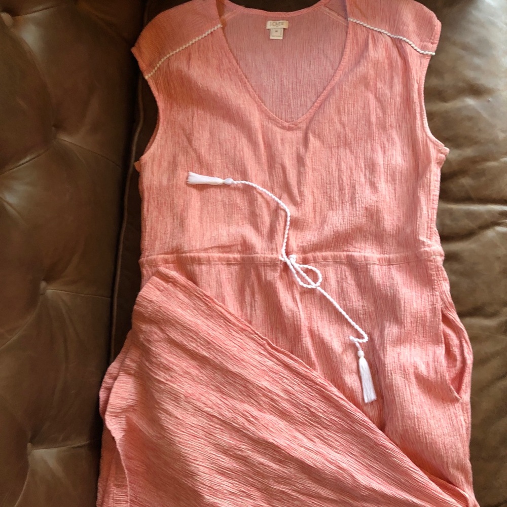100% cotton seersucker sleeveless maxi dress in coral